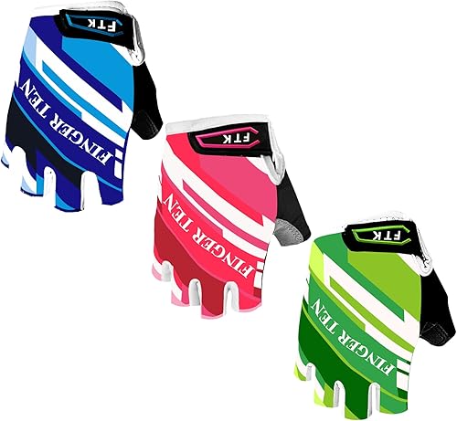 Guantes de ciclismo para niños, para deportes al aire libre, bicicleta de montaña y carretera, barras, para niños y niñas de 2 a 10 años, con