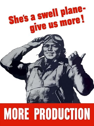She Is A Swell Plane Give Us More World War II Propaganda Poster Metal Tin Sign Vintage Retro Pilot Aviation Military Wall Art Decor Plaque Print For Garage Man Cave Bar Cafe Pub Club Home 12x8 Inch