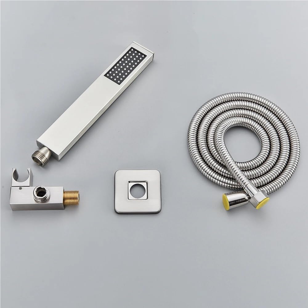 Handshower Head 150cm Stainless Steel Shower Hose Shower Faucet Sprayer Head Wall Mounted Faucet Accessories(Matte Black C)