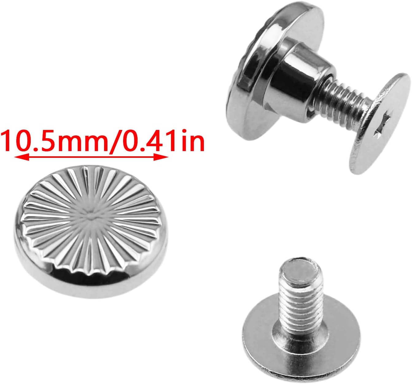 yyangz 30 Sets Sunflower Screws Rivets Nickel Plated Zinc Alloy Screws for Leather Belts Handbags DIY Shoes and Clothes