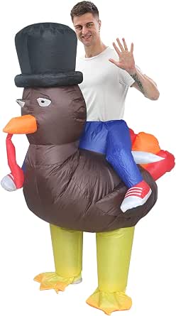 IHGYT Inflatable Turkey Costume for Adults - Funny Blow-up Cosplay Suit for Halloween and Thanksgiving