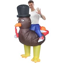 Riding Turkey Inflatable Thanksgiving Day Costume Funny Blow up Cosplay Suit Adult Halloween Dress Up
