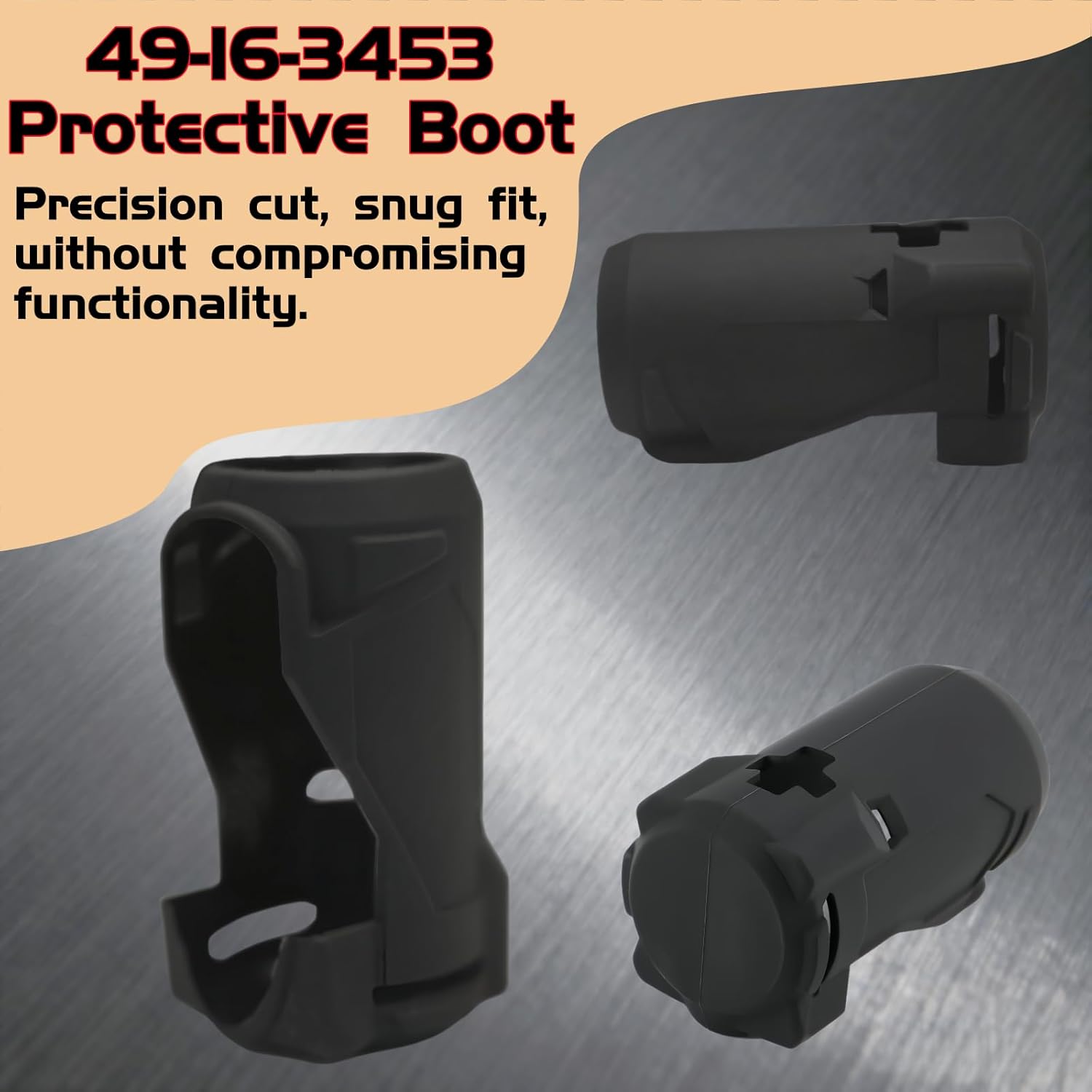 49-16-3453 Impact Driver Protective Boot for M12 FUEL 1/4" Cordless Hex Impact Driver 3453-20 - Replacement Protective Cover Case (1 Pack) (Black)