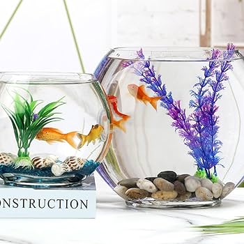 Amazon | 水槽 クリエイティブ 楕円形 ガラス 小型 金魚 水槽 自宅