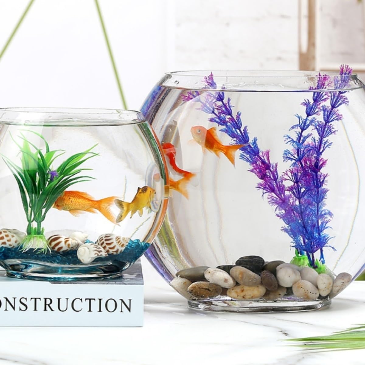 Acquario Acquario Creativo in Vetro Ovale for Piccoli Pesci Rossi, Decorazione Desktop for la casa, Acquario in Vetro Trasparente Boccia per Pesci(Grande)