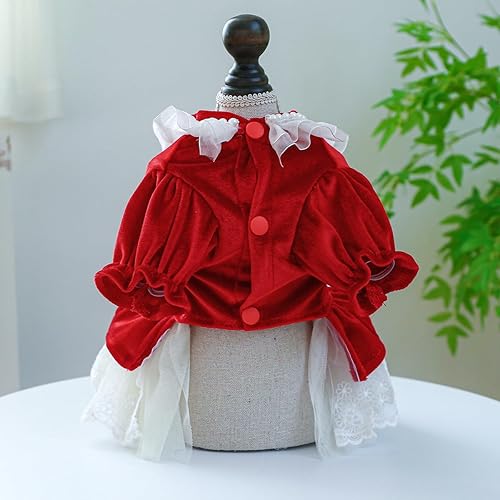 Miniatura 6 de Vestidos de cachorro para niñas, perros pequeños, vestido de Navidad para perro, vestido de princesa de encaje, falda de tul para perro, ropa de