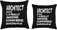 Vista 3 de Architect Gifts for Men Women Work Boss by RJ Architect Definition Funny Architecture Building - Almohada de 16 x 16 pulgadas, multicolor