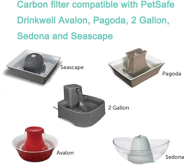 Foto 2 de 6 de NEOUZA 12 Filtros de Carbón Activo para PetSafe Drinkwell Seascape / 2 Gallon/Avalon/Pagoda/Sedona Fuentes