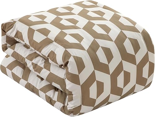 Miniatura 5 de Chic Home Miles - Juego de edredón de 6 piezas con diseño geométrico contemporáneo de patrón hexagonal en una bolsa, ropa de cama  Sábanas de