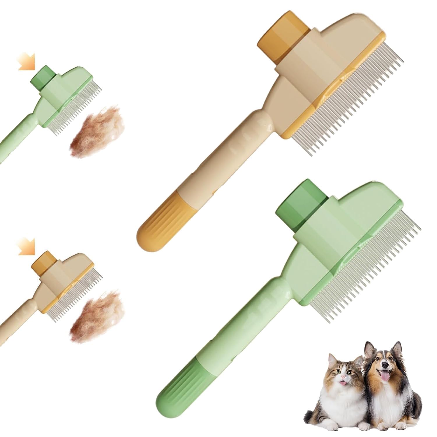Self-cleaning pet brush for long and short hair care cat brush