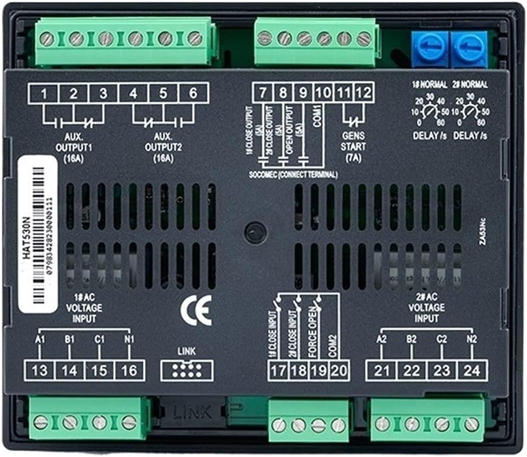 HAT520N HAT530N ATS Dual Power Generator Controller Module Automatic Transfer Switch Control Panel Generator Parts Accessories(HAT520NC RS485 port)