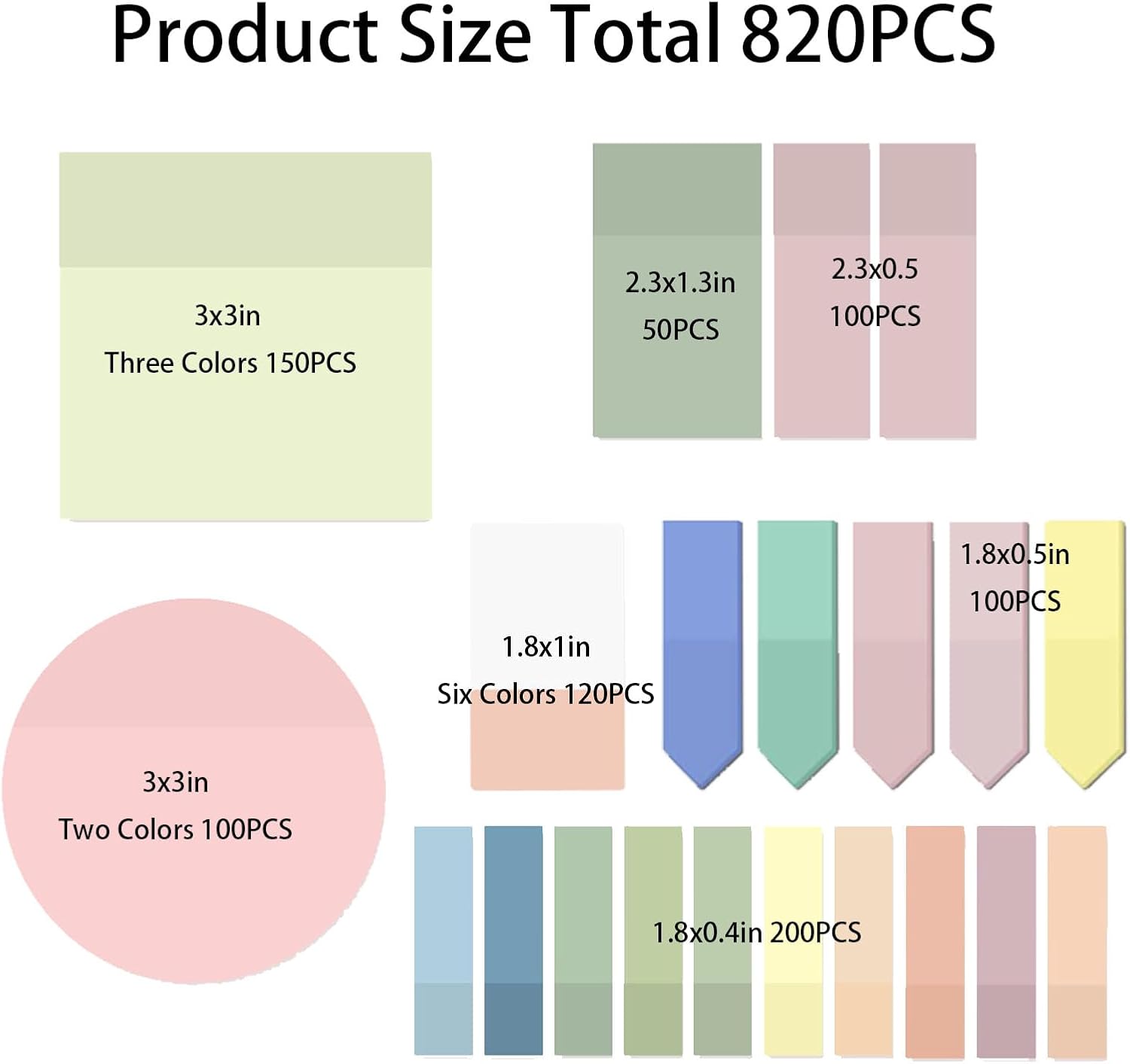 820 Sheets Transparent Bible Stiy Notes, Waterproof Clear Stiy Notes,