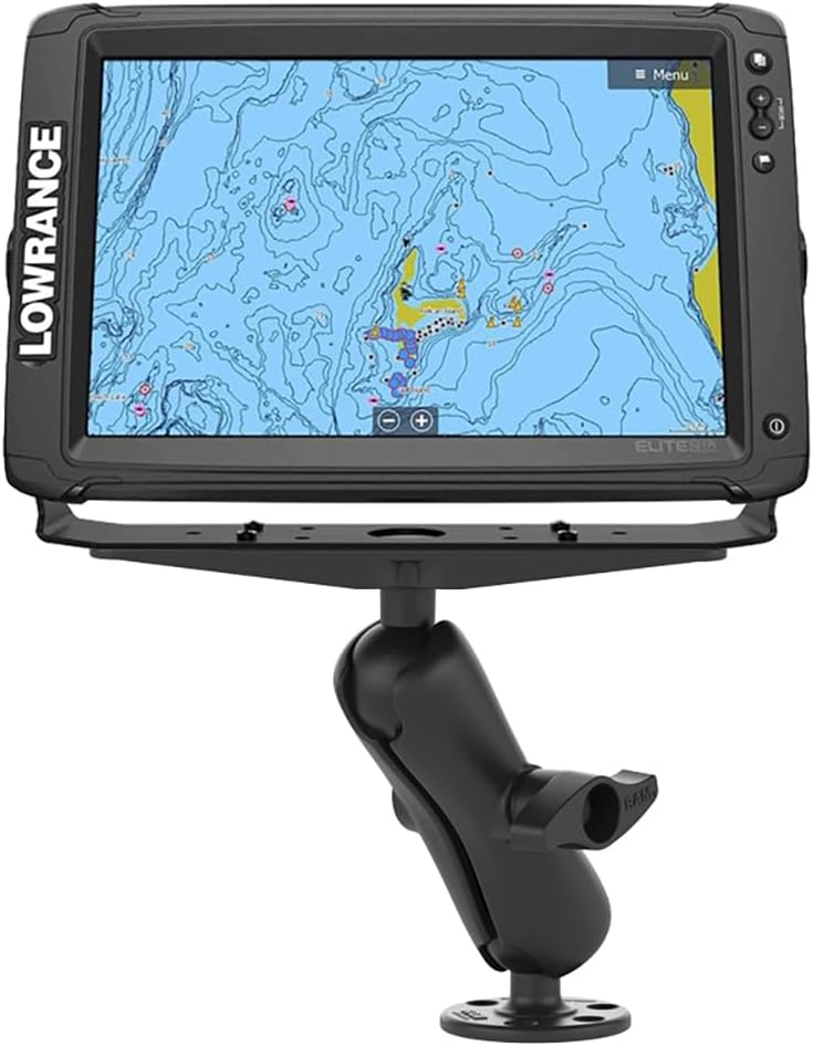 RAM Mounts Large Marine Electronics Mount RAM-D-111U with Medium Arm Compatible with Garmin, Lowrance, Humminbird + More
