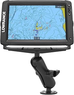 RAM Mounts Large Marine Electronics Mount RAM-D-111U with Medium Arm Compatible with Garmin, Lowrance, Humminbird + More