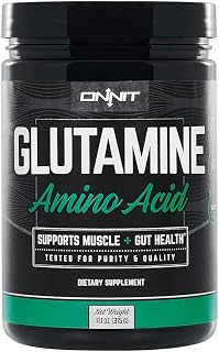 Onnit Glutamine | Boosts Aerobic Performance, Reaction Time and Gut Health | NSF Certified for Sport | 60 Servings (Unflavored)