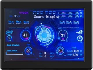 YIWENG Monitor IPS de 3,Monitor IPS de 3,5 polegadas Monitor de computadores Monitor CPU GPU Monitoramento Sub-tela ABS Housing Suporte DIY Edição de tema Atualização de software grátis