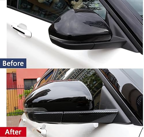 Miniatura 3 de KELEIMAI Accesorios de coche para Ford Explorer 2020 2021 2022 2023 Cubierta de tira de espejo retrovisor exterior (estilo fibra de carbono) ABS 4