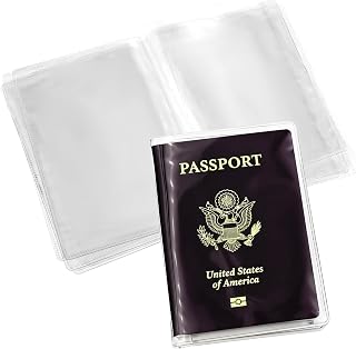 6PCS Clear Passport Sleeve, Waterproof Plastic Passport Holder, Passport Protector for Travel, Transparent Passport Cover for Passports and Travel Documents