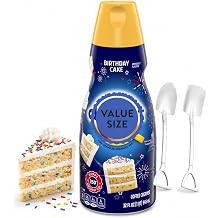 Birthday Cake Liquid Coffee Creamer, 32 fl oz Bottle, Single Pack, Sweet & Creamy Flavored Coffee Creamer for Hot or Iced Coffee with D.A. Coffee Mini Metal Shovel Spoons