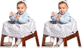 J.L. Childress Healthy Habits by Disposable Restaurant High Chair Cover Individually Wrapped for Travel Convenience, Stars/Hearts/Arrows (Pack of 2)