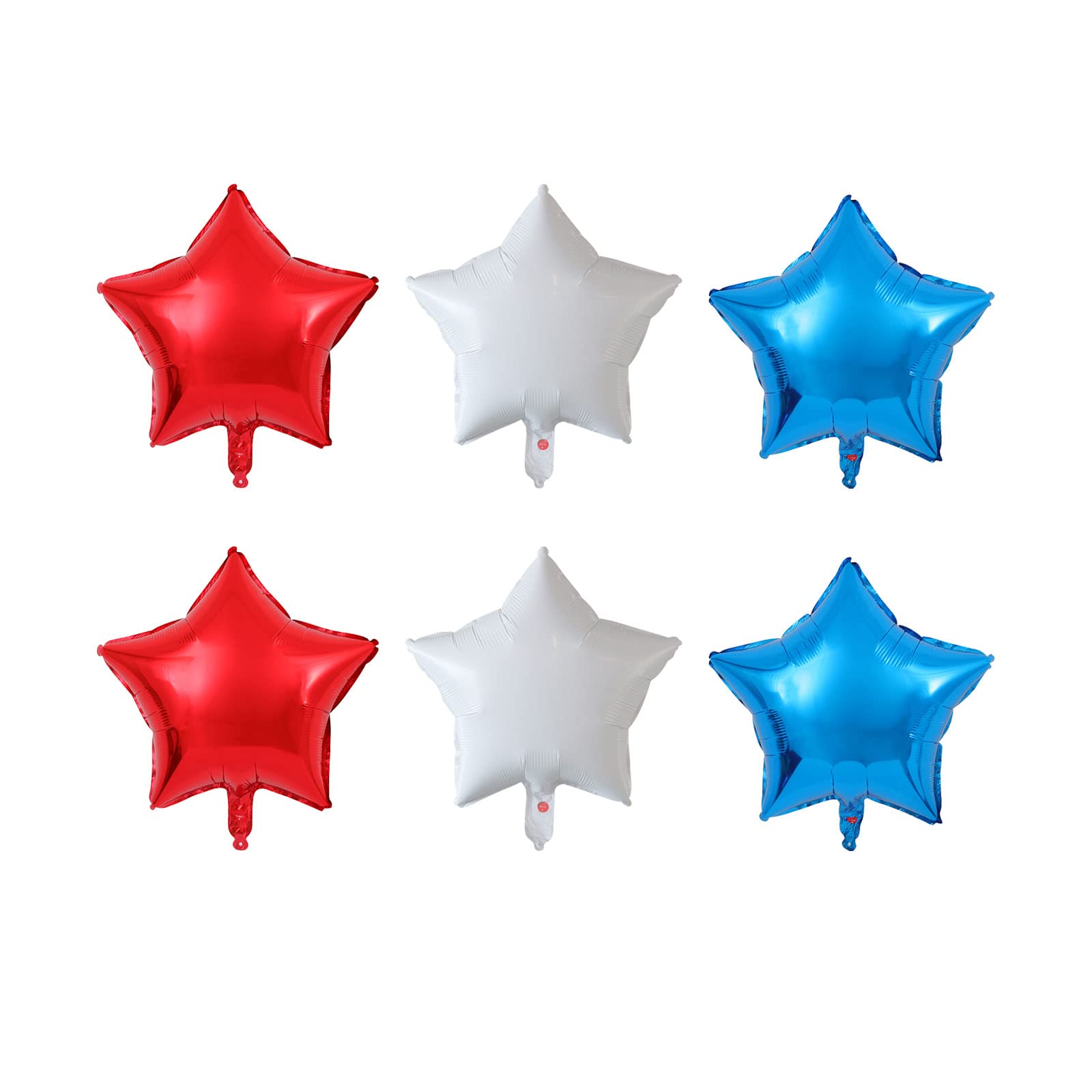 15pcs 18" Foil Star Balloons Helium Mylar Red White Blue Star Balloons for Wedding, Birthday, Baby Shower, Independence Day Party Supplies