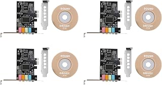 JOSEPHVIER 4X PCIe Sound Card 5.1, PCI Express Surround 3D Audio Card for PC with High Direct Sound & Low Profile Bracket