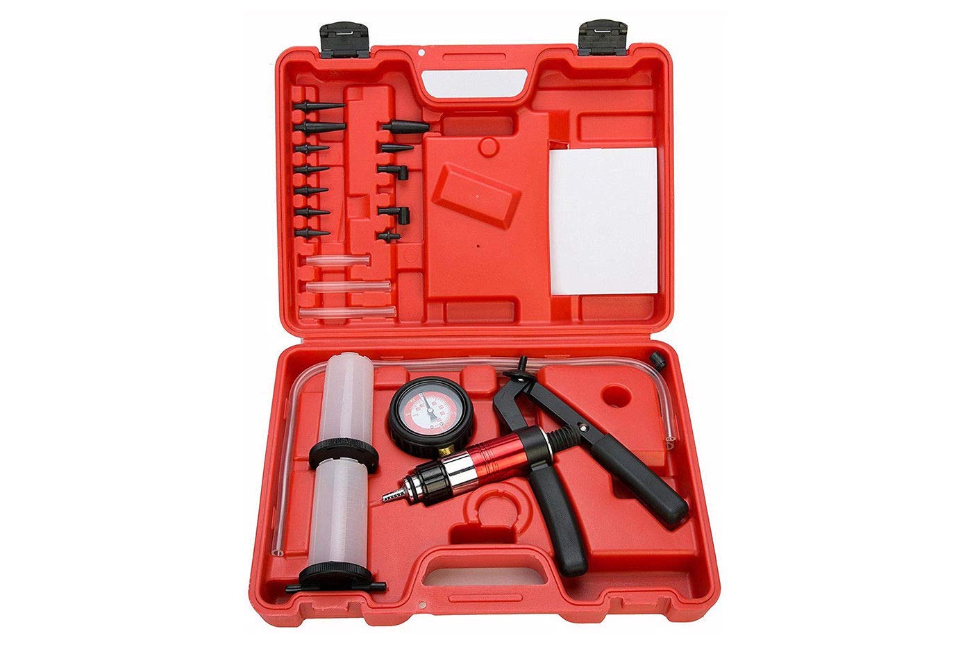 Pompa Vuoto con MANOMETRO Tester Pressione DEPRESSIONE SPURGO Freni + Accessori