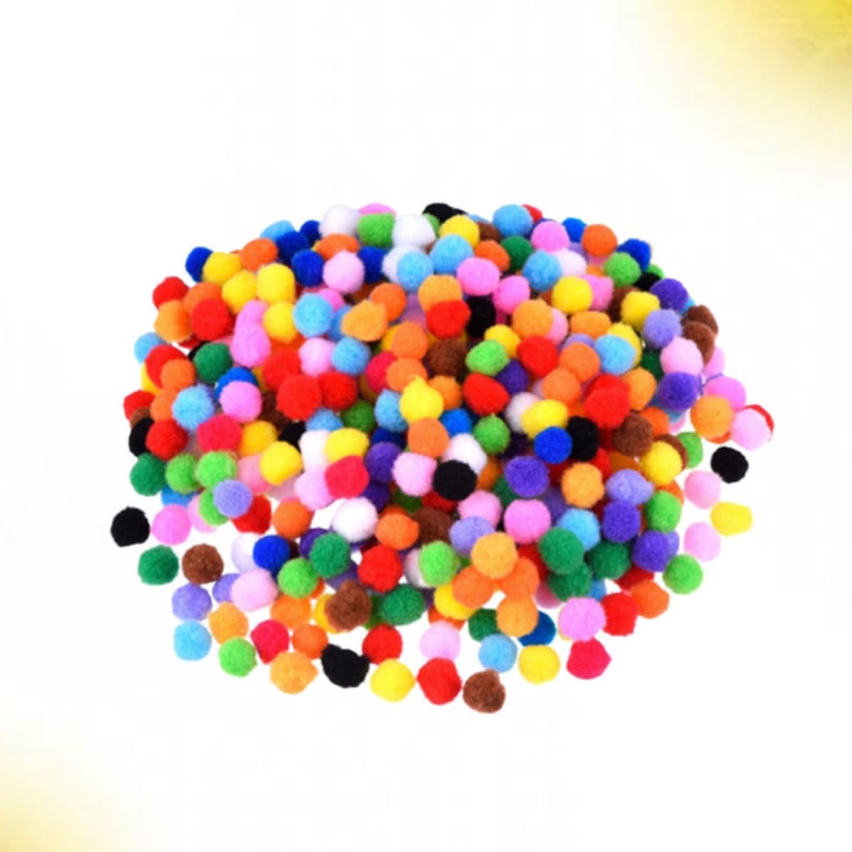 KONTONTY 500pcs 30mm High Elastic Polyester Plush Pom Poms for DIY Hat Scarf Accessories, Soft and Colorful Craft Balls for Creative Projects and Making Car or Bag Charms Random Color