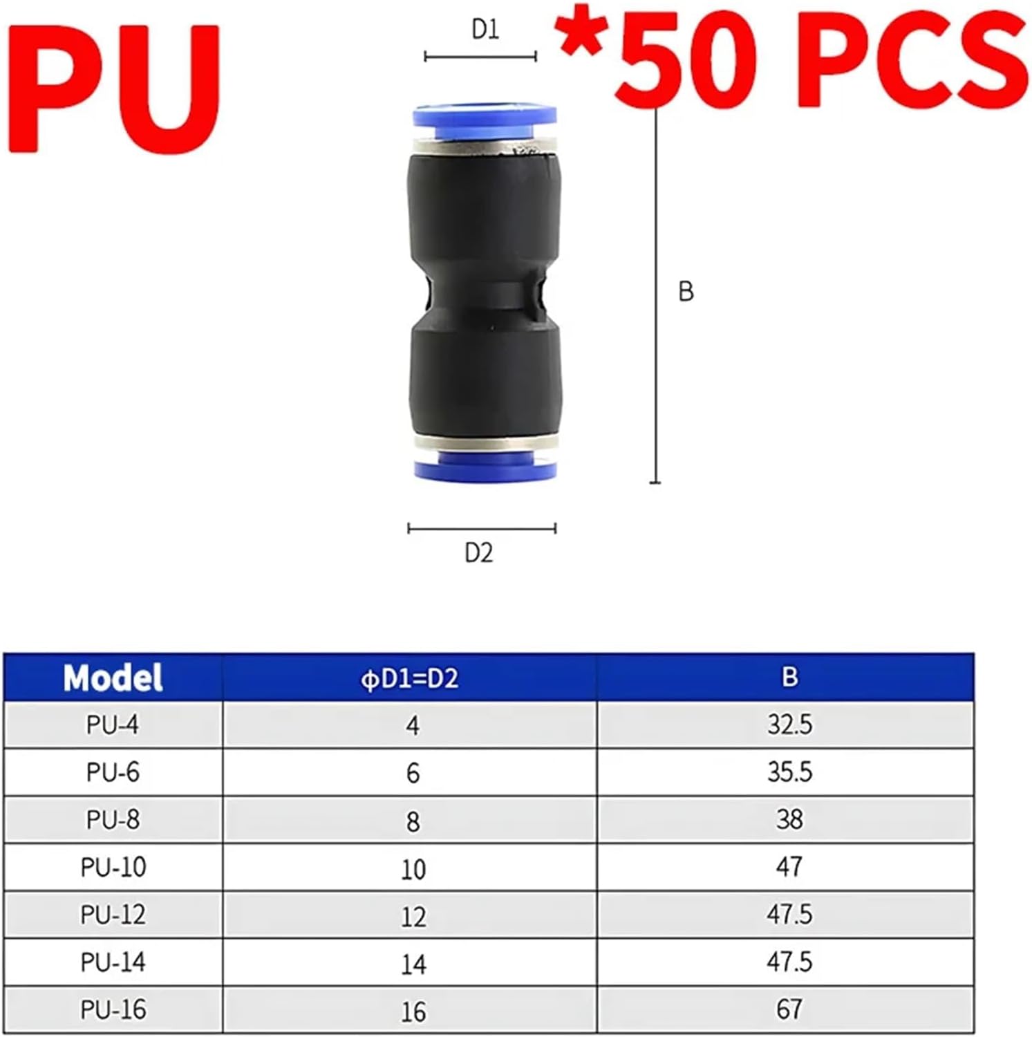 20/50Pcs PY PZA PM PU PV PE SA PK Pneumatic Quick Release Fitting OD 12MM Hose Air Pipe Push-In Connector(SA(20PCS))