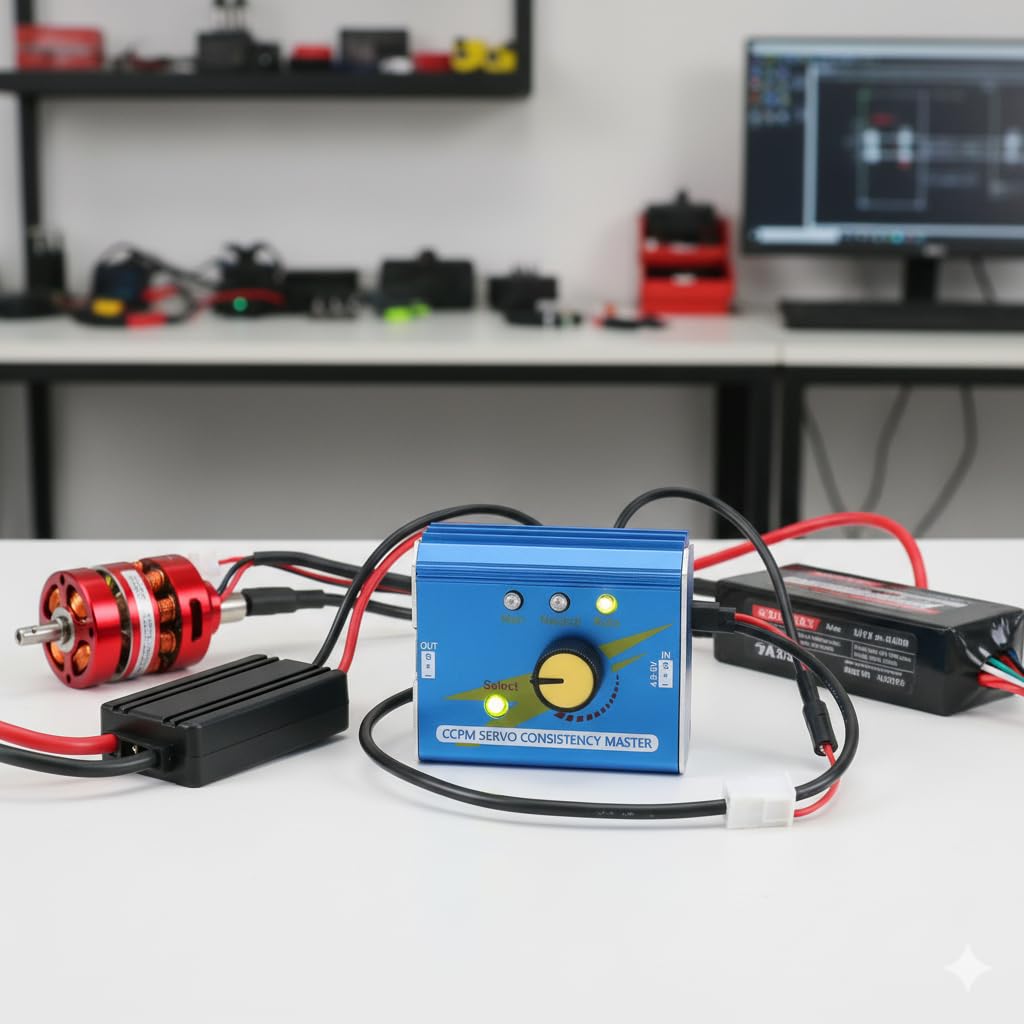 Dilwe RC Motor Servo Tester, CCPM Servo Consistency Master, ESC Checker for RC Plane, Car, Boat, Model Part Accessory