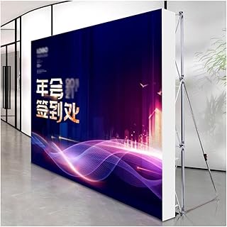 Zfmnoyev Pop Up Display Stand for Trade Show, Aluminum Windproof Tension Fabric Backdrop Booth Frame, Folding Trade Show Exhibit Booth Frame, for Wedding Advertising Graduation Car Show(2.3x3.8m)