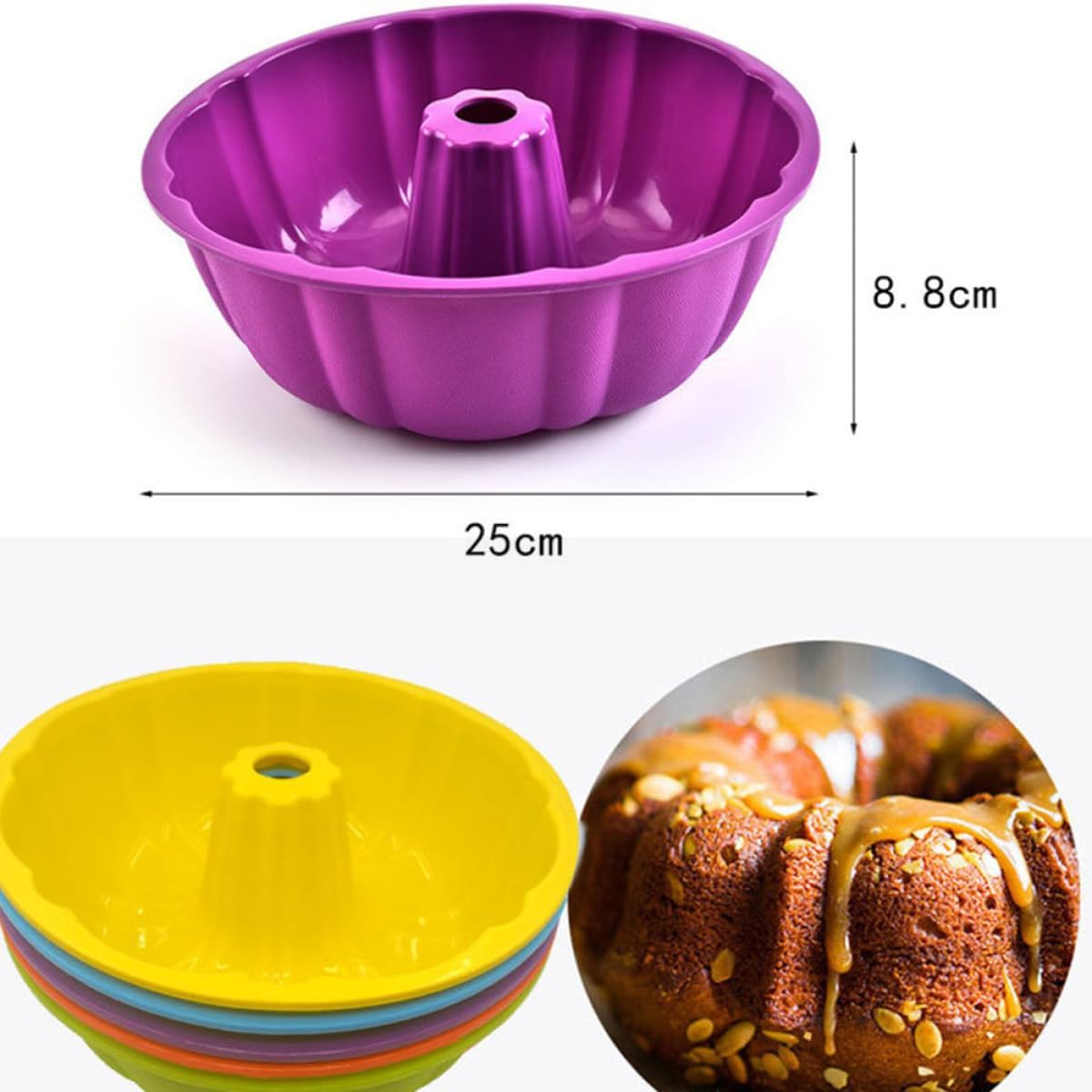 Round Silicone Pumpkin Cake Mold Flexible Non-stick Bakeware for DIY Pastry Baking Tools Suitable for Cakes Biscuits Donuts Silica Gel Material Random Color Random Color