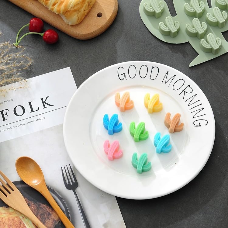 4 Pack Cacti Silicone Molds,Cactus Themed Baking Moulds for Chocolate, Ice Cube, Cake, Dessert, Candy, Soap, Cupcake Topper, Jelly, Pudding, Wax Melts