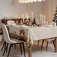 Toalha Térmica Mesa 6 Lugares Estampa Natal Impermeavel Festiva Retangular 140x200 (Natal Celestial)