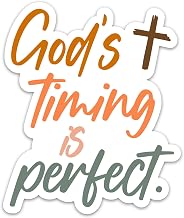 God's Timing is Perfect Sticker Cross Bible Verse Christian Sticker Religious Jesus Faith Based Scripture Waterproof Vinyl Stickers for Laptop Water Bottle Phone Decals Gifts for Believers Women Men