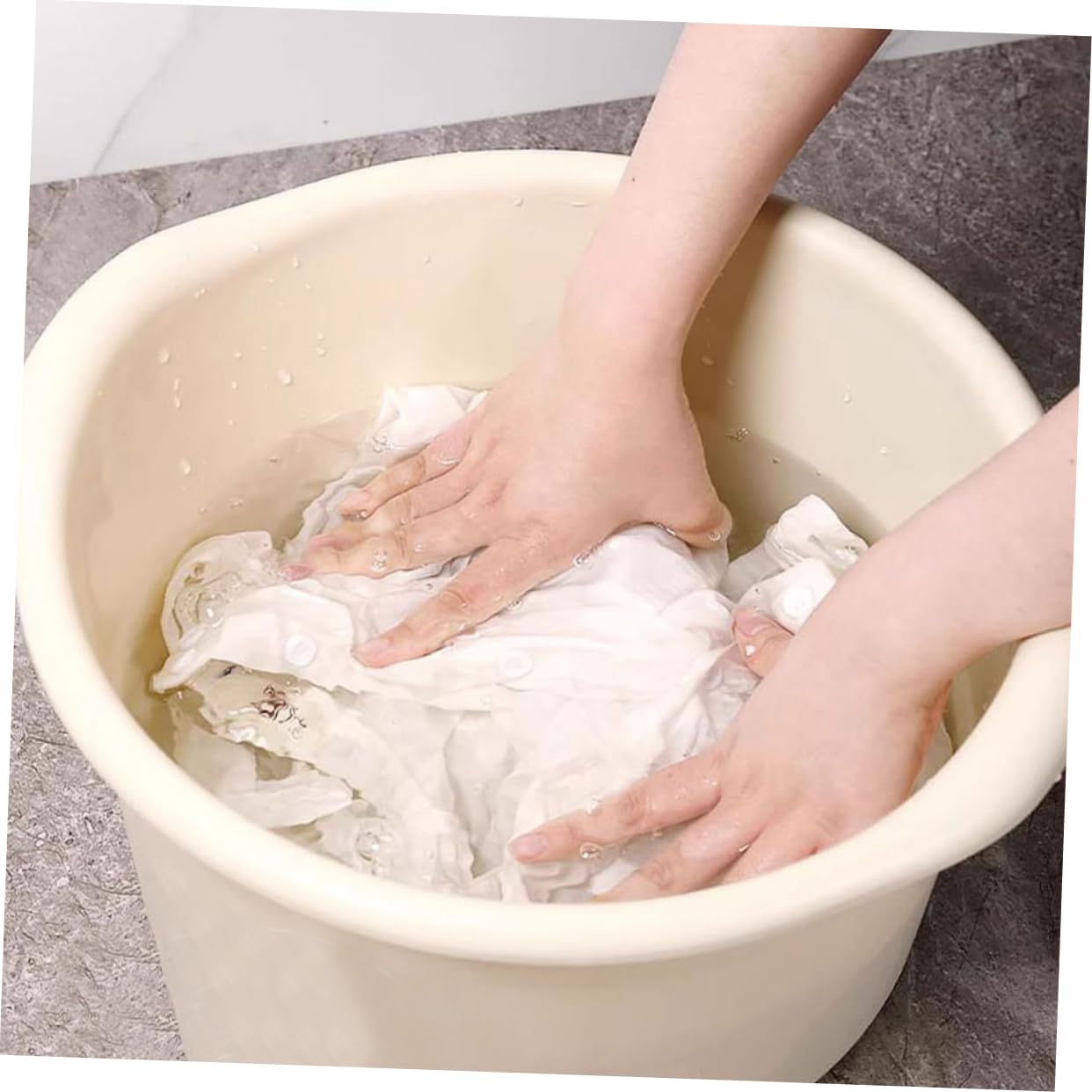 DOITOOL Portables und Leichtes Fußbecken Strand aus Pp Kunststoff für Home und Outdoor Funktionales Fußbad mit Beige Farbe und Praktischem Design für Eltern