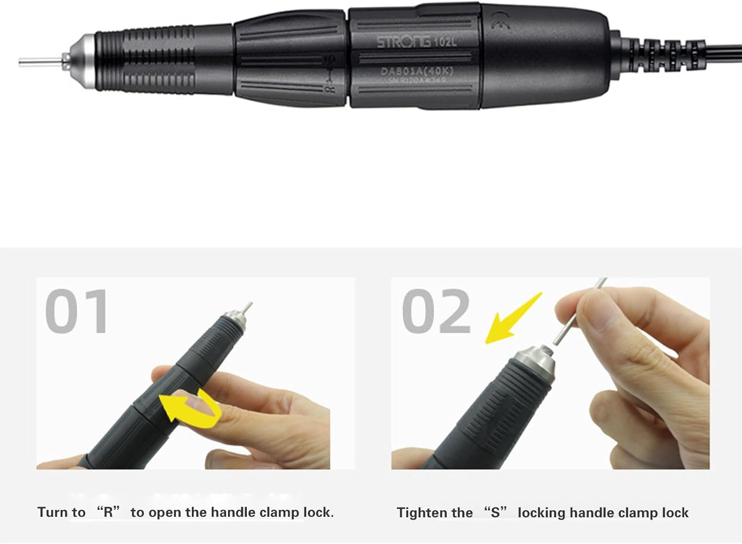 35000 RPM Micromotor Polisher with Micro Motor Handle, Micromotor Tool for Jewelry,Ceramics,Silicone,Glasswork. (102L)