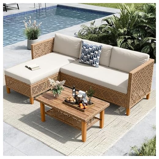 MFSTUDIO L Shaped Outdoor Couch Set