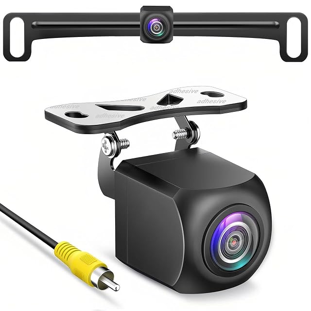 HD Backup Camera Metal Housing 170 Degree Wide View Angle License Plate Rear View Camera for Car Clear