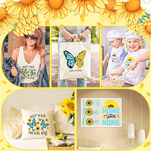 24 Pcs Sunflowers Iron On Stickers Spring Summer Sunflower Heat Transfer Sticker Cute Patches Decals For Clothes T-Shirt Jackets Pillow Covers Bag Diy Decoration #TOP6