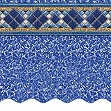 Smartline 24 ft Round Swimming Pool Liner | Island Tile | Unibead Style | 48 Inch Wall Height | 25 Gauge Heavy Duty Virgin Vinyl | Designed for Steel Sided Above Ground Pools