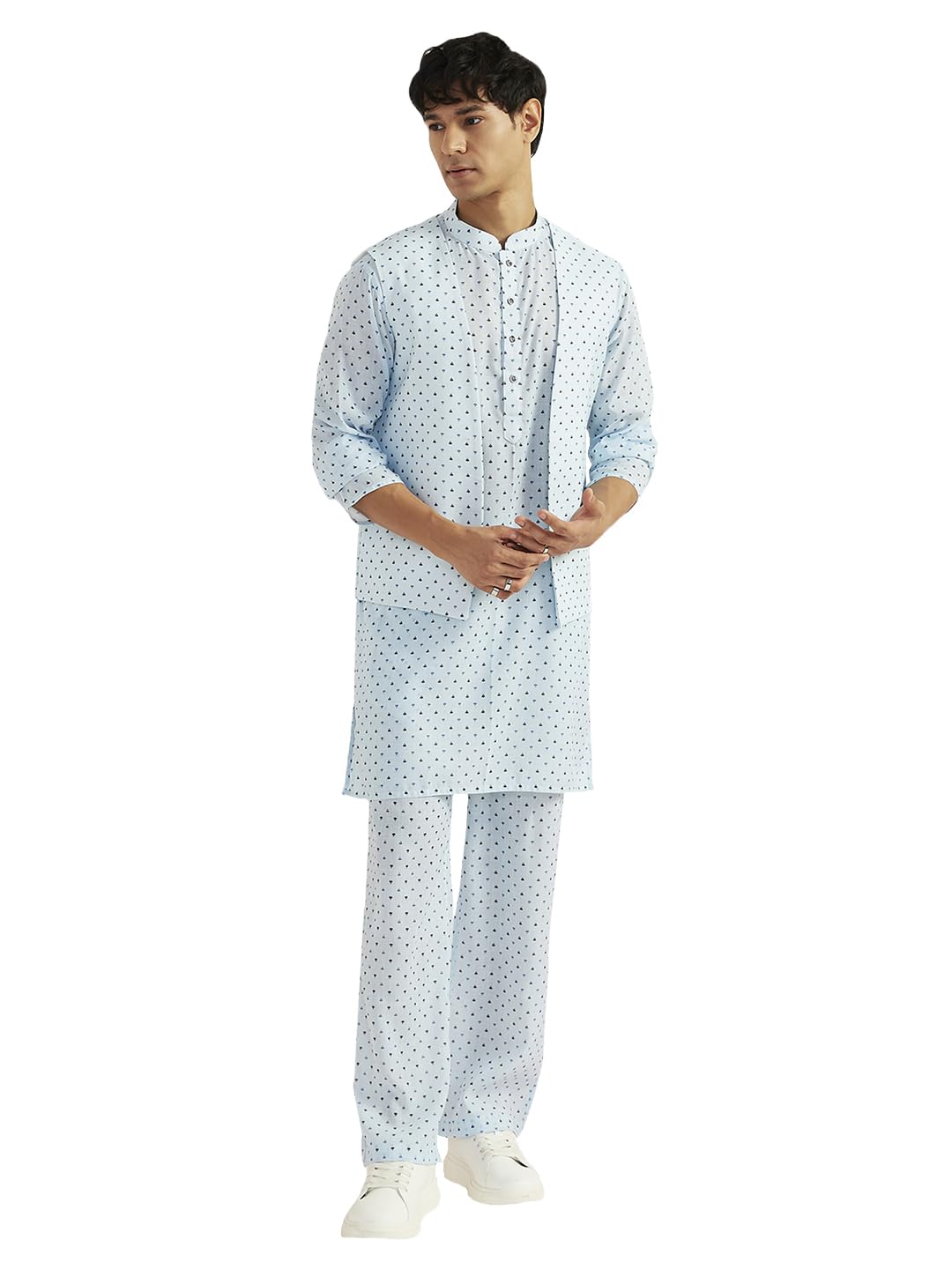 vastramay Men's Linen Jacket,Kurta And Pyjama Set - Linen printed Jacket, Kurta And Pyjama Set-picture-40
