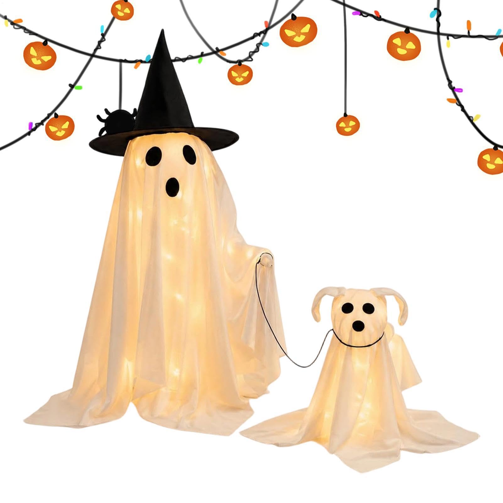 Decorazione Halloween Fantasmi da Interni Figure di Fantasmi Luminosi a | Decorazioni Per Feste Di Halloween Per Portico Giardino Prato Feste Casa Mensola Scaffale Terreno