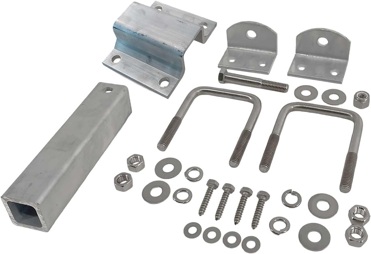 (4) Ultimate Aluminum and Stainless Steel Boat Trailer Swivel Top Bunk Bracket Kit - 10 inch