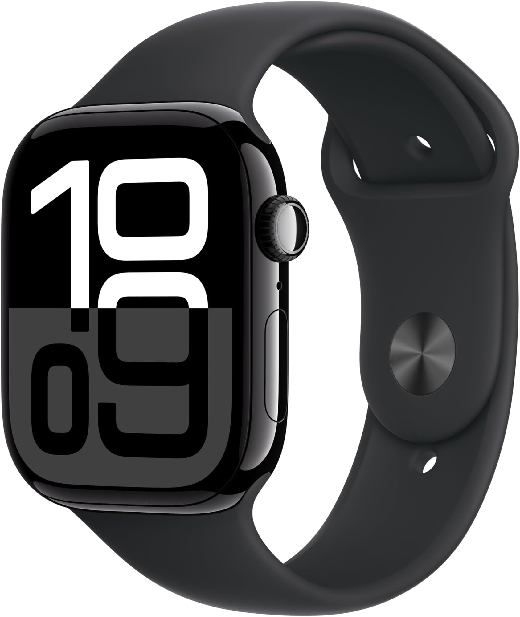 Watch Series 10 GPS 46 mm Smartwatch with Jet Black Aluminium Case with Black Sport Band - S/M. Fitness Tracker, ECG App, Always-On Retina Display, Water Resistant