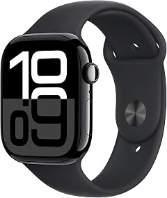 Apple Watch Series 10 GPS 46 mm Smartwatch with Jet Black Aluminium Case with Black Sport Band - S/M. Fitness Tracker, ECG App, Always-On Retina Display, Water Resistant - Best Deal Finder