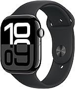 【整備済み品】Apple Watch Series 10 (GPS + Cellularモデル) - 46mm ジェットブラックアルミニウムケースとブラックスポーツバンド - S/M