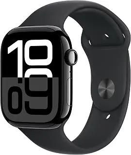 【整備済み品】Apple Watch Series 10 (GPS + Cellularモデル) - 46mm ジェットブラックアルミニウムケースとブラックスポーツバンド - S/M