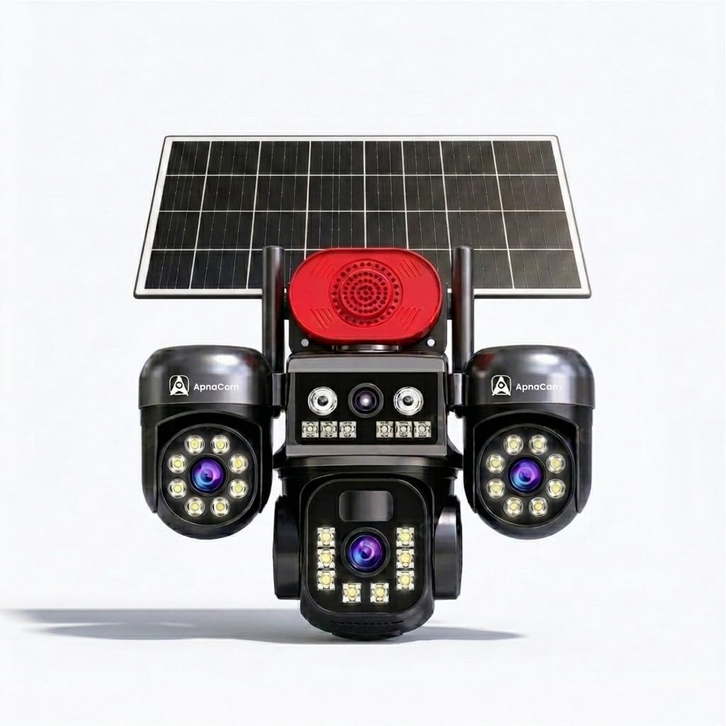 ApnaCam 15MP 2K Solar Security Camera with 3 Lenses PTZ | AI Human Detection, 360° PTZ Auto-Tracking, 5G/4G SIM Connectivity, Colour Night Vision, 100dB Deterrent Siren-image-45