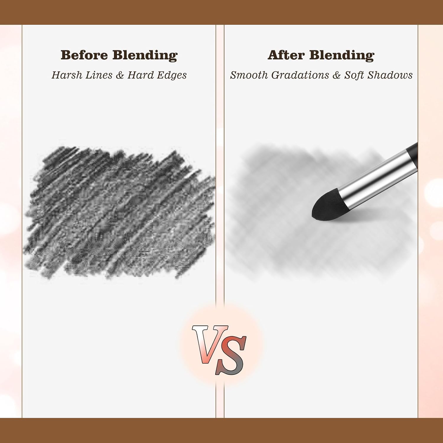 Blending Stumps,4 Pcs Dual Tip Artist Blending Sponge Pen for Drawing,Oil Pastel Blending Tools with Soft Sponge and Felt,Reusable Sketch Rubbing Sponge Brush for Shading Highlighting-2 Sizes
